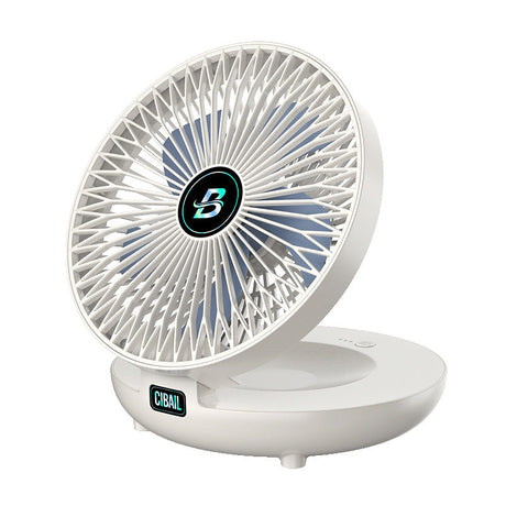 ventilateur silencieux coloris blanc sur fond blanc, vue de face