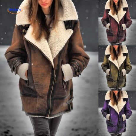 veste fausse fourrure femme disponible en plusieurs coloris, manteau chaud coupe-vent polyvalent