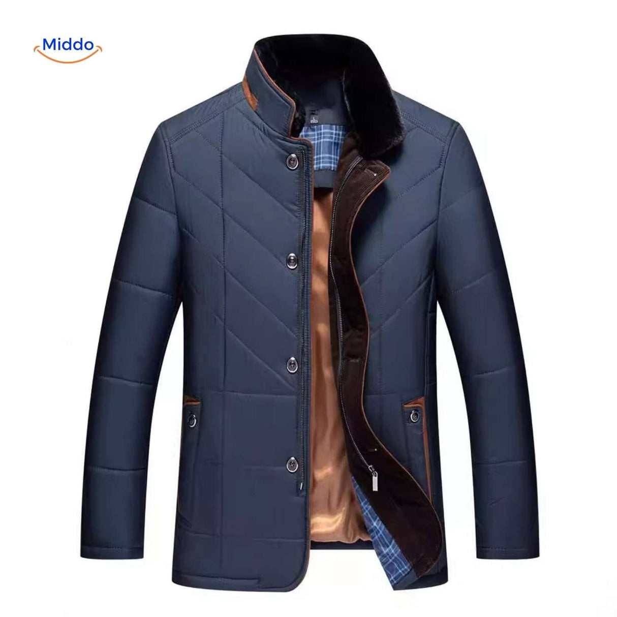 veste matelassée chaude col montant pour homme portée en extérieur en hiver