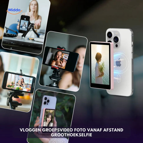 vlogging et photo de groupe facilités par l'écran secondaire magnétique à l'arrière