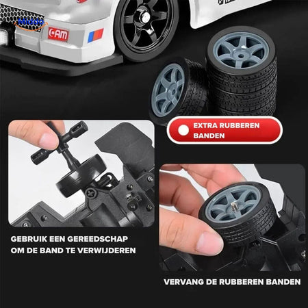 pneus remplaçables de la voiture RC drift 4WD avec outils de montage fournis