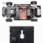 gros plan sur le système intérieur de la voiture RC drift 4WD, châssis et mécanique