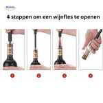 WineEase Opener de vin compacte avec détails de dimensions et de design Middo