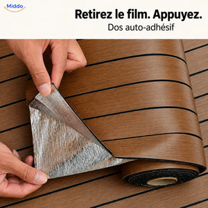 Rouleau Woodline avec film protecteur argenté et dos auto-adhésif