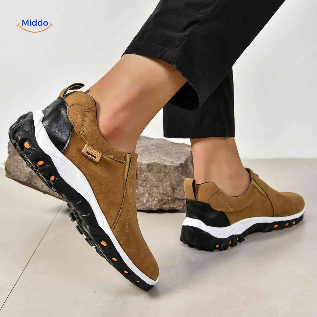 Chaussures homme Stridex à enfiler en suède, noir, vue 28